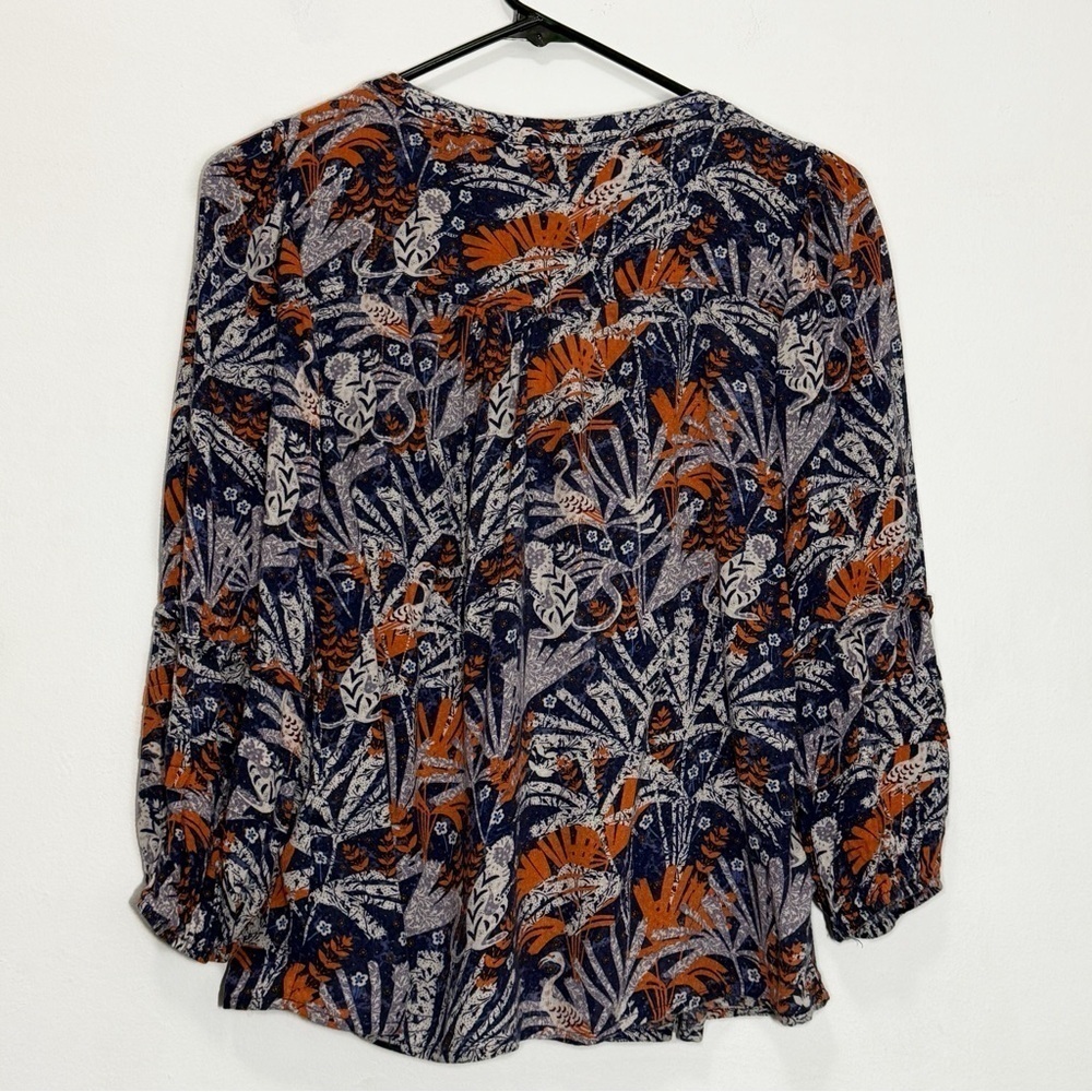 Maeve Anthropologie Cathy Pleated Blue Jungle Boho Y2K Top size XS - Picture 4 of 8